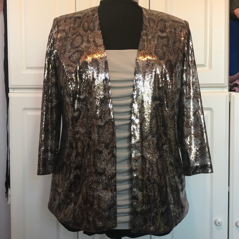 Sequined Animal Print Jacket